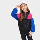 Shein Girls Half Placket Color Block Windbreaker Jacket
