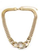 Shein Gold Crystal Chain Necklace