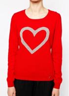 Rosewe Catching Long Sleeve Round Neck Red Pullovers With Print