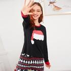 Shein Christmas Hat Print Pajama Set