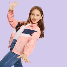 Shein Girls Cut-and-sew Zipper Jacket