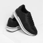 Shein Sequin Panel Lace Up Trainers