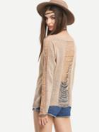 Shein Ladder Slit Drop Shoulder Sweater