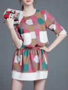 Shein Multicolor Color Block Top With Skirt