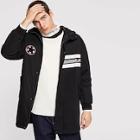 Shein Men Patch Detail Quilted Lined Hooded Parka Coat