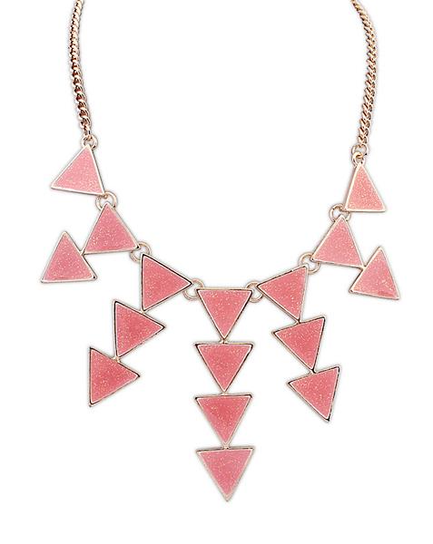 Shein Red Gold Triangle Chain Necklace