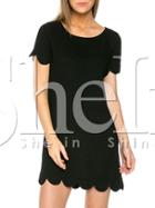 Shein Black Short Sleeve Straight Dress