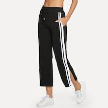 Shein Stripe Contrast Split Pants