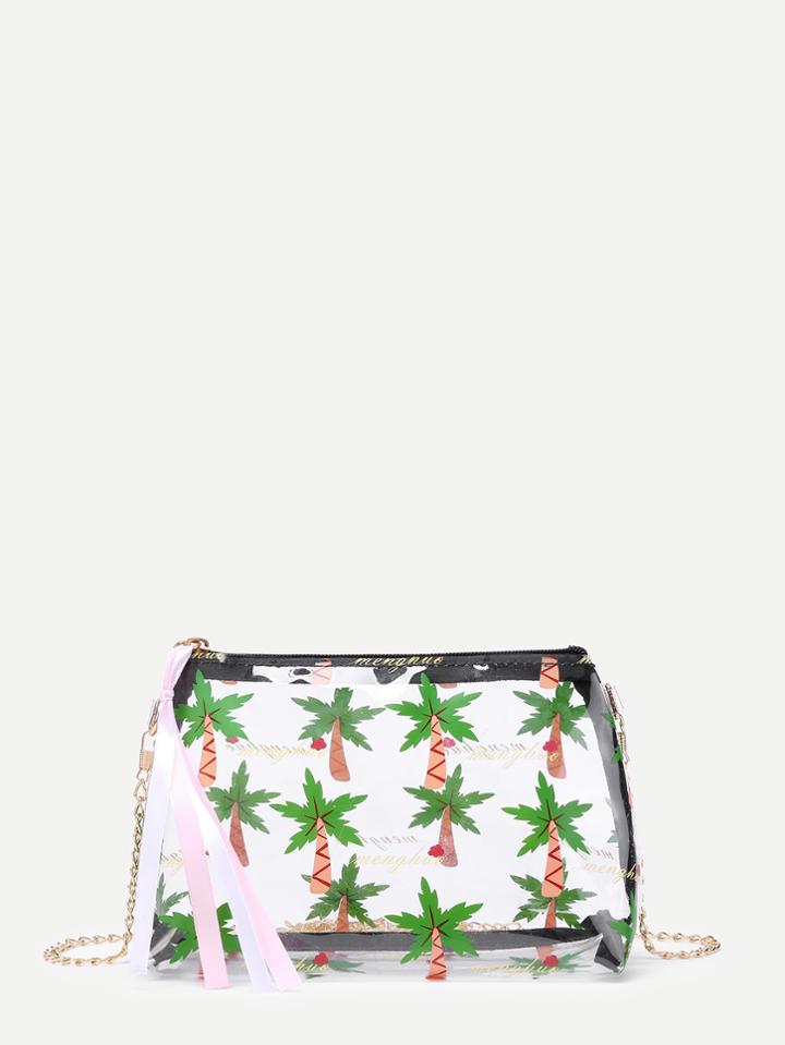 Shein Palm Tree Print Chain Bag