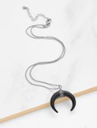 Shein Contrast Moon Pendant Beaded Necklace