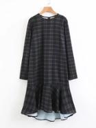 Shein Plaid Drop Waist Dress