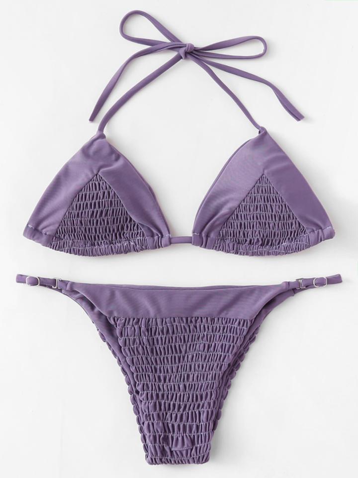 Shein Self Tie Ruched Bikini Set