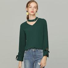 Shein Choker Neck Tie Detail Blouse