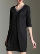 Shein Black V Neck Shirt Dress