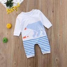 Shein Baby Cartoon & Stripe Print Jumpsuit