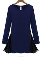 Rosewe Enchanting Long Sleeve Round Neck A Line Dress