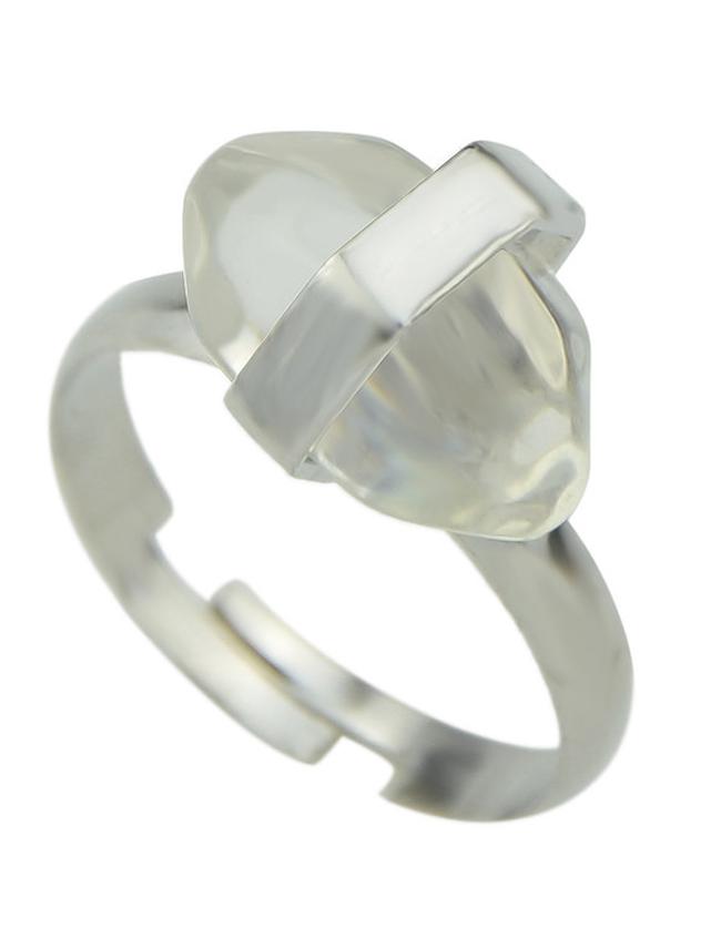 Shein White Gemstone Adjustable Ring
