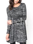 Shein Grey Round Neck Cut Out Back Dress