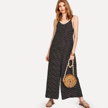 Shein Polka Dot Open Back Cami Jumpsuit