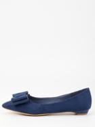 Shein Bow Tie Pointed Toe Flats - Blue