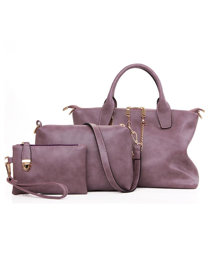 Shein Distressed Faux Leather 3pcs Bag Set