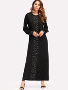 Shein Pearl Beading Full Length Dress