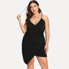 Shein Plus Ruched Overlap Cami Dress