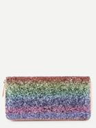 Shein Sequin Overlay Iridescent Pu Purse