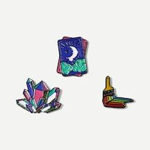 Shein Card & Brush Design Brooch Set 3pcs