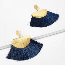Shein Half Round Tassel Drop Earrings