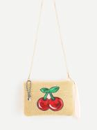 Shein Sequin Cherry Pattern Straw Chain Bag