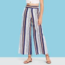 Shein Lace Up Side Striped Pants