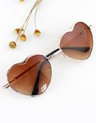 Shein New 2015 Summer Fashion Gold Silver Alloy Heart Shape Acetate Frame Wrap Sunglasses