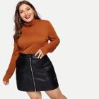 Shein Plus High Neck Solid Top