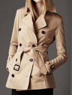 Shein Khaki Long Sleeve Double Breasted Coat