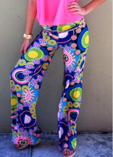Rosewe Tribal Print Elastic Waist Loose Pants
