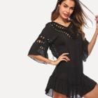 Shein Crochet Panel Feather Cover Up