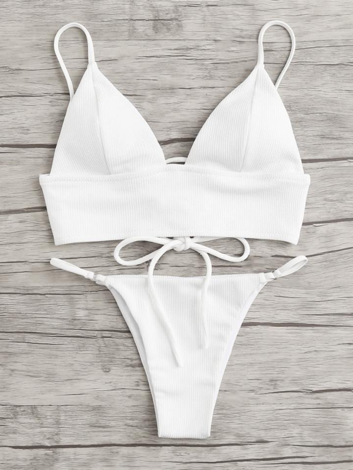 Shein Lace Up Back Bikini Set