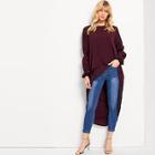Shein High Low Solid Blouse