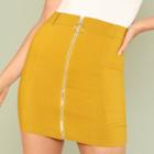 Shein Pocket Patched O-ring Zip Up Skirt