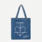 Shein Heart Print Tote Bag