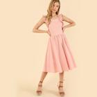 Shein Fit & Flare Ruffle Trim Dress