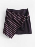 Shein Asymmetrical Overlay Striped Skirt