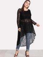 Shein See-through Dip Hem Tee