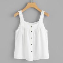 Shein Button Through Pleated Detail Top