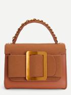 Shein Buckle Front Pu Bag With Chain Handle