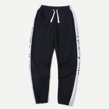 Shein Men Letter Print Side Drawstring Sporty Pants