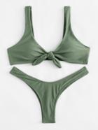 Shein High Leg Knot Bikini Set