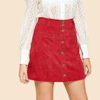 Shein Pocket Front Buttoned Skirt