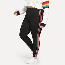 Shein Plus Contrast Plaid Leggings